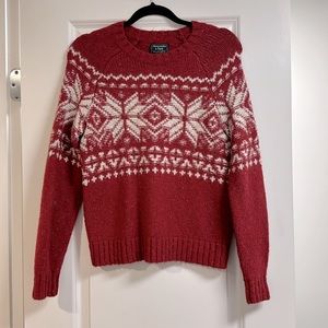 Abercrombie & Fitch Red Snowflake Sweater